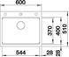 BLANCO ETAGON 6, SILGRANIT, schwarz, mit Ablauffernbedienung, mit Zubehör, keine Beckenlage, 600 mm Untermaß