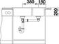 BLANCO NAYA 8, SILGRANIT, alu metallic, w/o drain remote control, Bowl left, 800 mm min. cabinet size