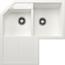 BLANCO METRA 9 E, SILGRANIT, blanc, vidage manuel, Cuve principale à droite, 900 mm Taille sous meuble min.