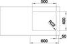 BLANCO ANDANO 500-U, Edelstahl Seidenglanz, ohne Ablauffernbedienung, keine Beckenlage, 600 mm Untermaß