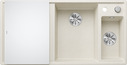 BLANCO AXIA III 6 S, SILGRANIT, softweiß, mit Glasschneidbrett, Becken rechts, 600 mm Untermaß