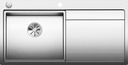 BLANCO DIVON II 5 S-IF, Edelstahl Seidenglanz, mit Ablauffernbedienung, Becken links, 500 mm Untermaß