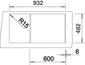 BLANCO TIPO XL 6 S, Edelstahl Naturfinish, mit Ablauffernbedienung, reversibel, 600 mm Untermaß