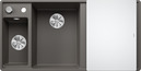 BLANCO AXIA III 6 S-F, SILGRANIT, volcano grey, incl. cutting board glass, Bowl left, 600 mm min. cabinet size