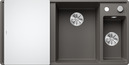 BLANCO AXIA III 6 S-F, SILGRANIT, vulkangrau, mit Glasschneidbrett, Becken rechts, 600 mm Untermaß