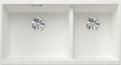 BLANCO SUBLINE 480/320-U, SILGRANIT, white, w/o drain remote control, Bowl left, 900 mm min. cabinet size