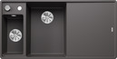 BLANCO AXIA III 6 S-F automatische bediening, SILGRANIT, rock grey, met glazen snijplank, Bak links, 600 mm onderkast