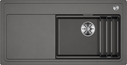 BLANCO ETAGON XL 6 S, SILGRANIT, vulkangrau, mit Ablauffernbedienung, mit Zubehör, Becken rechts, 600 mm Untermaß