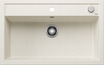 BLANCO DALAGO 8, SILGRANIT, soft white, with drain remote control, w/o bowl layout, 800 mm min. cabinet size