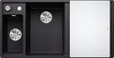 BLANCO AXIA III 6 S, SILGRANIT, schwarz, mit Glasschneidbrett, Becken links, 600 mm Untermaß