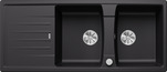 BLANCO LEXA 8 S, SILGRANIT, black, with drain remote control, reversible, 800 mm min. cabinet size