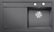 BLANCO ZENAR 45 S, Keramik PuraPlus, basalt, mit Ablauffernbedienung, Becken rechts, 450 mm Untermaß