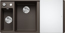 BLANCO AXIA III 6 S-F with pop-up waste, SILGRANIT, coffee, incl. cutting board glass, Bowl left, 600 mm min. cabinet size