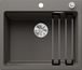 BLANCO ETAGON 6, SILGRANIT, vulkangrau, mit Ablauffernbedienung, mit Zubehör, keine Beckenlage, 600 mm Untermaß