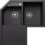 BLANCO METRA 9 E, SILGRANIT, noir, vidage manuel, Cuve principale à droite, 900 mm Taille sous meuble min.