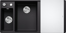 BLANCO AXIA III 6 S-F, SILGRANIT, schwarz, mit Glasschneidbrett, Becken links, 600 mm Untermaß