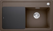 BLANCO ZENAR 45 S, SILGRANIT, coffee, incl. cutting board glass, Bowl right, 450 mm min. cabinet size