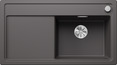 BLANCO ZENAR 5 S-F, SILGRANIT, rock grey, with drain remote control, w/o accessories, Bowl right, 500 mm min. cabinet size