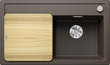 BLANCO ZENAR 45 S, SILGRANIT, cafe, mit Holzschneidbrett, Becken rechts, 450 mm Untermaß