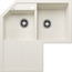BLANCO METRA 9 E, SILGRANIT, blanc soft, vidage manuel, Cuve principale à droite, 900 mm Taille sous meuble min.