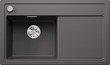 BLANCO ZENAR 45 S, SILGRANIT, rock grey, with drain remote control, w/o accessories, Bowl left, 450 mm min. cabinet size