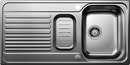 BLANCO TIPO II 6 S, Edelstahl Naturfinish, mit Ablauffernbedienung, mit Schale Edelstahl, reversibel, 600 mm Untermaß