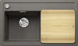 BLANCO ZENAR 45 S, SILGRANIT, volcano grey, incl. chopping board wood, Bowl left, 450 mm min. cabinet size