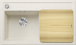 BLANCO ZENAR 45 S, SILGRANIT, soft white, incl. chopping board wood, Bowl left, 450 mm min. cabinet size