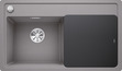 BLANCO ZENAR 45 S-F, SILGRANIT, alumetallic, mit Glasschneidbrett, Becken links, 450 mm Untermaß