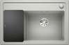 BLANCO ZENAR XL 6 S Compact, SILGRANIT, pearl grey, incl. cutting board glass, Bowl right, 600 mm min. cabinet size