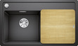 BLANCO ZENAR 45 S-F, SILGRANIT, anthrazit, mit Holzschneidbrett, Becken links, 450 mm Untermaß