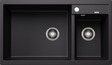 BLANCO METRA 9, SILGRANIT, black, w/o drain remote control, Bowl left, 900 mm min. cabinet size