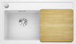 BLANCO ZENAR 45 S-F, SILGRANIT, white, incl. chopping board wood, Bowl left, 450 mm min. cabinet size