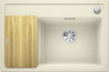 BLANCO ZENAR XL 6 S Compact, SILGRANIT, jasmin, mit Holzschneidbrett, Becken rechts, 600 mm Untermaß