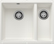 BLANCO ROTAN 340/160-U, SILGRANIT, white, w/o drain remote control, Bowl left, 600 mm min. cabinet size