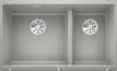 BLANCO SUBLINE 430/270-U, SILGRANIT, perlgrau, ohne Ablauffernbedienung, Becken links, 800 mm Untermaß