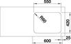 BLANCO YPSILON 550-T, Edelstahl Seidenglanz, ohne Ablauffernbedienung, reversibel, 600 mm Untermaß