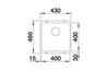 BLANCO ROTAN 400-U, SILGRANIT, soft white, w/o drain remote control, w/o bowl layout, 500 mm min. cabinet size