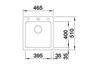 BLANCO NAYA 45, SILGRANIT, volcano grey, w/o drain remote control, w/o bowl layout, 450 mm min. cabinet size