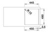 BLANCO NAYA 45, SILGRANIT, volcano grey, w/o drain remote control, w/o bowl layout, 450 mm min. cabinet size