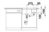 BLANCO ROTAN 340/160-U, SILGRANIT, black, w/o drain remote control, Bowl left, 600 mm min. cabinet size