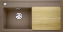 BLANCO ZENAR XL 6 S, SILGRANIT, nutmeg, incl. chopping board wood, Bowl left, 600 mm min. cabinet size