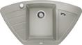 BLANCO ZIA 9 E, SILGRANIT, pearl grey, with drain remote control, Bowl centred, 600 mm min. cabinet size