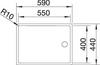 BLANCO CLARON 550-T-IF, Stainless steel satin polish, w/o drain remote control, reversible, 600 mm min. cabinet size