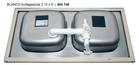 Lay-on sink Z 10 x 5 stainless steel 1,5'' with overflow, Stainless steel natural finish, w/o waste fitting, w/o bowl layout, 1000 mm min. cabinet size