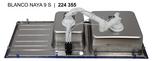 BLANCO NAYA 9 S, Stainless steel Linen, with drain remote control, Bowl right, 900 mm min. cabinet size