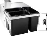 BLANCO SELECT-BOX LUXON 60/3, Couvercle Inox, 600 mm Taille sous meuble min.