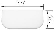 Chopping board, high quality plastic CLASSIC 45 S white 335 x 175 mm, plastic
