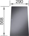 Snijplank in satijn veiligheidsglas zwart STATURA 568 x 290 mm, veiligheidsglas gesatineerd