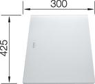 Cutting board frosted security glass  DIVON white 425 x 300 mm, safety glass satinised